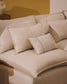 Divano angolare modulare sfoderabile Anarela 6 posti in lino e viscosa beige 327 x 217 cm / 217 x 327 cm FSC Mix Credit