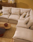 Divano angolare modulare sfoderabile Anarela 6 posti in lino e viscosa beige 347 x 307 cm FSC Mix Credit