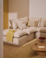 Divano angolare modulare sfoderabile Anarela 6 posti in lino e viscosa beige 307 x 347 cm FSC Mix Credit