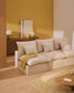 Divano modulare sfoderabile Anarela 5 posti in lino e viscosa beige 330 cm FSC Mix Credit