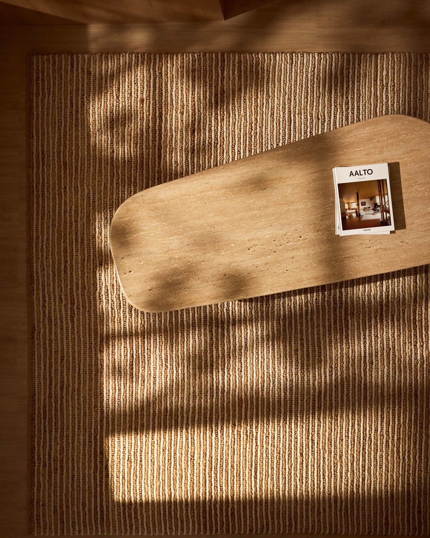 Tappeto Derule in iuta e lana beige 230 x 160 cm