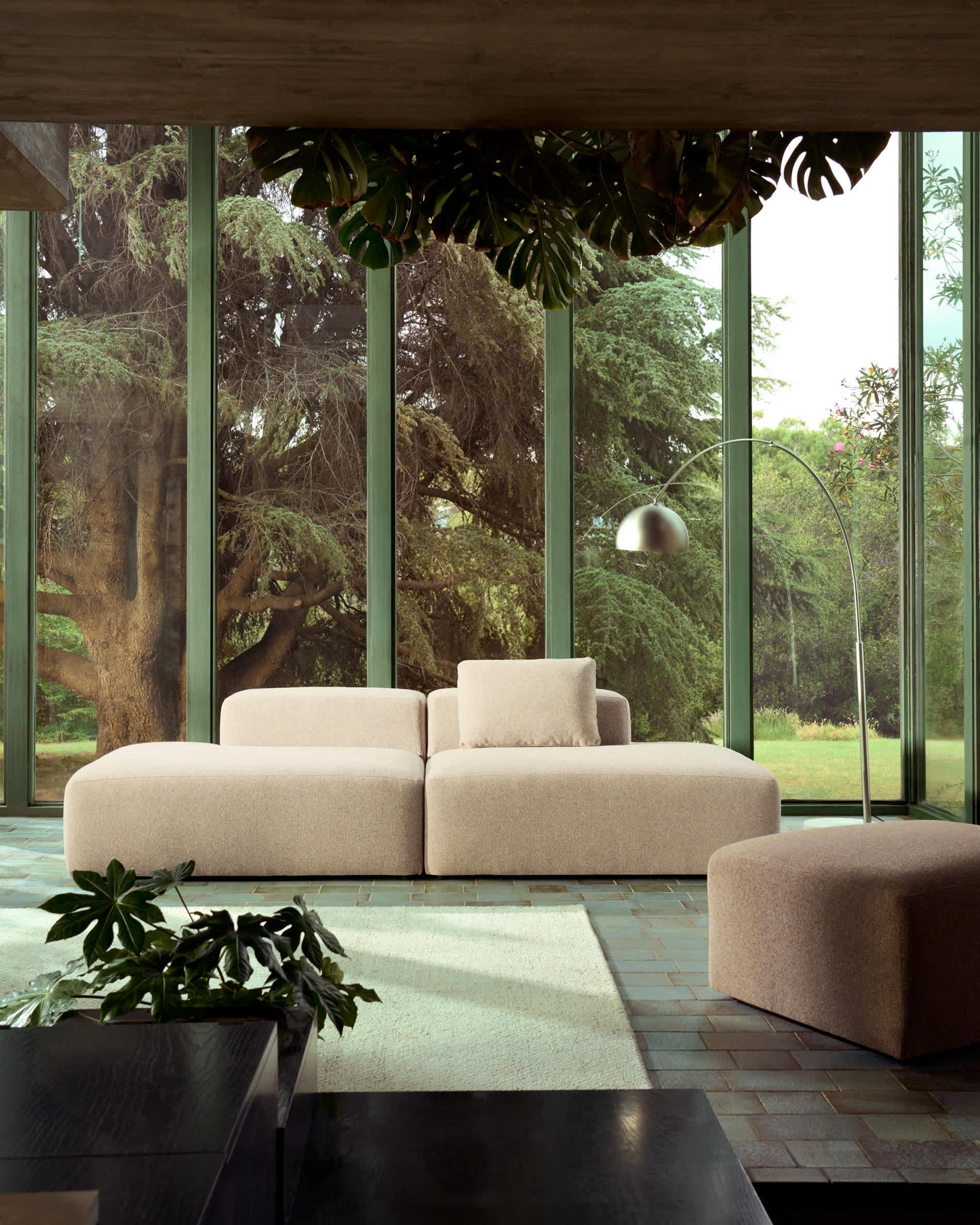Divano Blok 3 posti in ciniglia beige 290 cm FSC Mix Credit