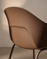 Sedia Sanile con gambe in acciaio con finitura marrone