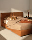 Letto Elerio in ciniglia rosso ramato chiaro per materasso da 180 x 200 cm