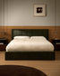 Letto contenitore sollevabile Darnela in ciniglia verde muschio per materasso da 160 x 200 cm