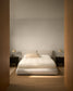 Letto Elerio in ciniglia écru per materasso da 150 x 200 cm