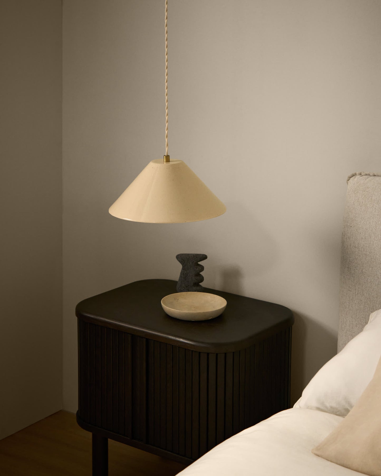 Lampada da soffitto Ceren in ceramica beige