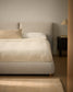 Letto Elerio in ciniglia écru per materasso da 150 x 200 cm