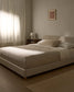 Letto Selven in ciniglia beige per materasso da 150 x 200 cm