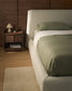 Letto sfoderabile con rete sollevabile Martina in ciniglia écru per materassi 90 x 200 cm