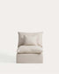 Divano angolare modulare sfoderabile Anarela 4 posti in lino e viscosa beige 307 x 287 cm FSC Mix Credit