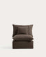 Divano sfoderabile Anarela 2 posti in 100% lino tortora 220 cm FSC Mix Credit