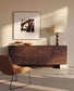 Credenza Norlen 4 ante e 2 cassetti in impiallacciato di noce 194,5 x 78 cm