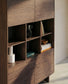 Credenza alta Norlen 4 ante in impiallacciato di noce 100 x 163 cm