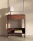 Consolle Norlen con cassetto e ripiano in impiallacciato di noce 60 x 81 cm