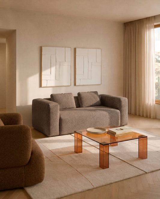 Divano Blok 2 posti in ciniglia marrone 210 cm FSC Mix Credit