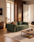 Divano Blok 3 posti in ciniglia verde muschio 240 cm FSC Mix Credit