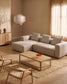 Divano Blok 3 posti in ciniglia beige con chaise longue sinistra 300 cm FSC Mix Credit