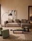 Divano Blok 4 posti in ciniglia marrone con chaise longue sinistra 330 cm FSC Mix Credit