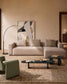 Divano Blok 4 posti in ciniglia beige con chaise longue sinistra 330 cm FSC Mix Credit