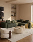 Divano ad angolo Blok 5 posti in ciniglia verde muschio 320 x 320 cm FSC Mix Credit