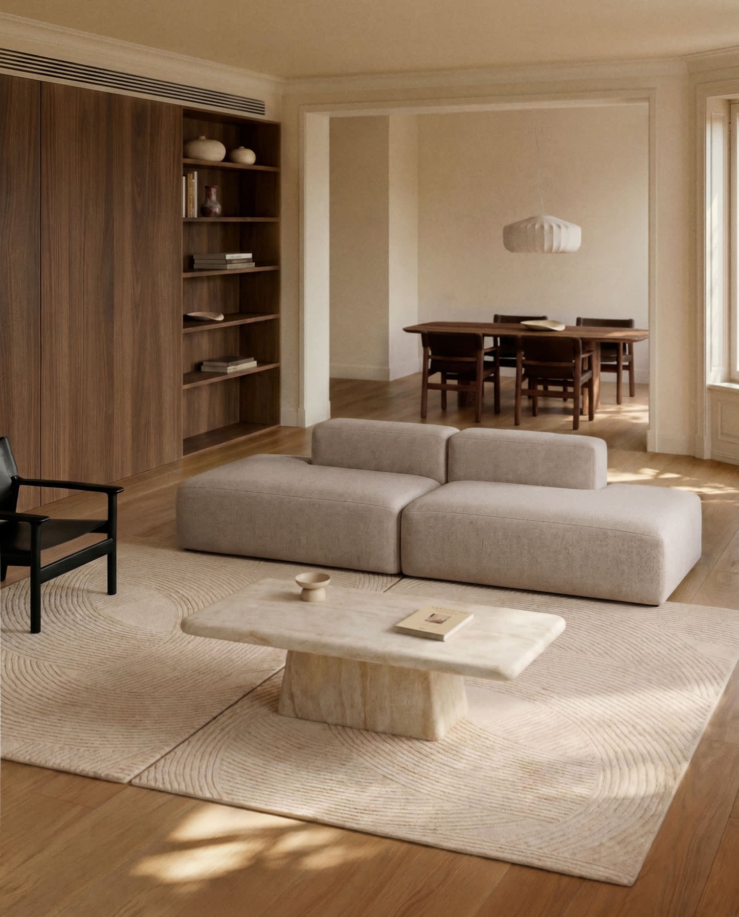Divano Blok 3 posti in ciniglia beige 290 cm FSC Mix Credit