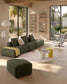 Divano Blok 4 posti in ciniglia verde muschio 380 cm FSC Mix Credit
