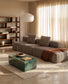Divano Blok 3 posti con terminale sinistro in ciniglia marrone 325 cm FSC Mix Credit