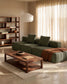 Divano Blok 3 posti con terminale destro in ciniglia verde muschio 325 cm FSC Mix Credit