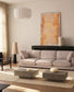Divano Gala 4 posti in micro bouclé beige FSC Mix Credit 300 cm