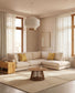 Divano ad angolo Gala 5 posti con estremità sinistra, in ciniglia beige FSC Mix Credit, 225 x 300 cm