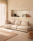 Divano modulare Gala 4 posti con estremità sinistra, in micro bouclé beige FSC Mix Credit 315 cm