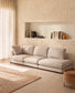 Divano modulare Gala 4 posti con estremità sinistra, in ciniglia beige FSC Mix Credit 315 cm