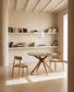 Sedia Evera in ciniglia beige e impiallacciato di rovere con finitura naturale