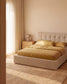 Set Sifinia copripiumino e federa 100% cotone percalle con frange mostarda letto 90 cm