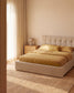 Letto contenitore sollevabile Darnela in ciniglia écru