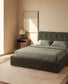 Letto contenitore sollevabile Darnela in ciniglia verde muschio per materasso da 180 x 200 cm