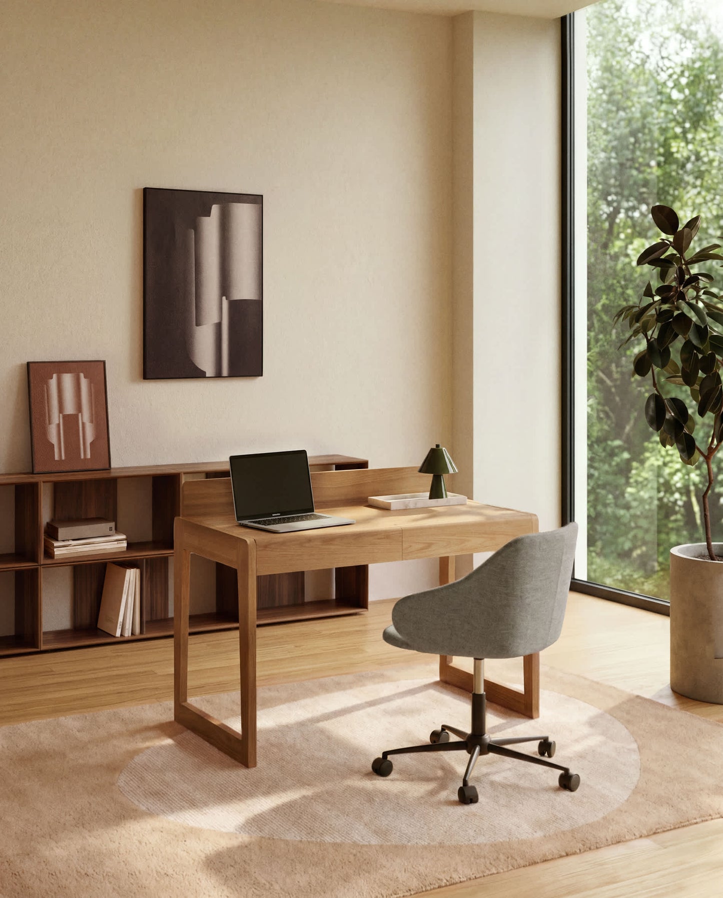 Tappeto Ivena in lana beige 200 x 300 cm