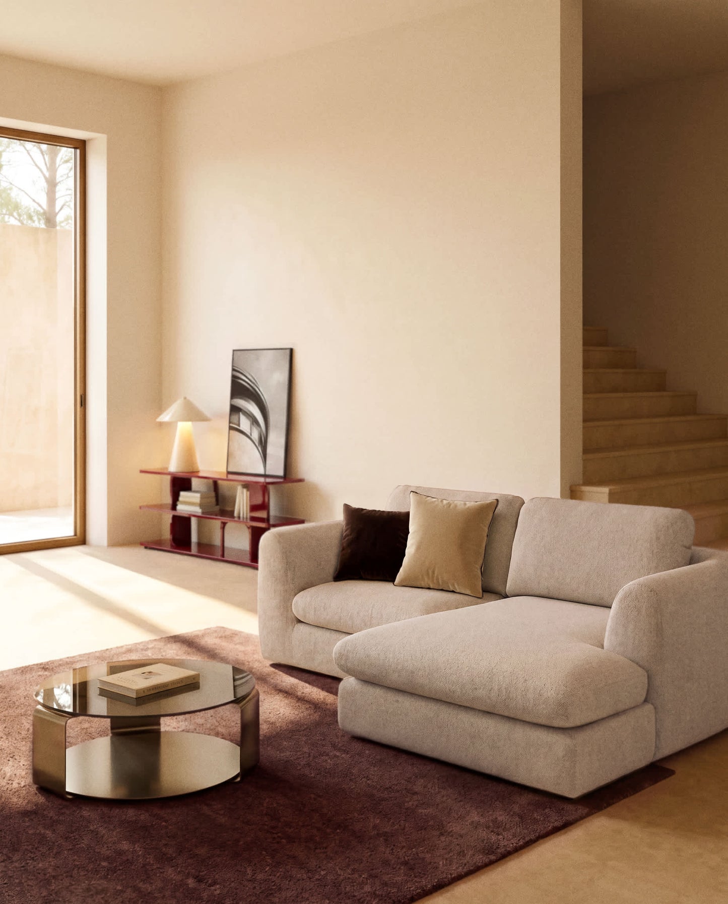 Divano Vera 3 posti con chaise longue sinistra beige 232 cm FSC Mix Credit