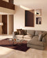 Divano ad angolo Vera 5 posti con elemento terminale destro marrone chiaro 330 x 245 cm FSC Mix Credit