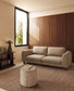 Divano Vera 3 posti marrone chiaro con gambe in legno massiccio di frassino con finitura in noce 230 cm FSC Mix Credit