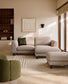 Tappeto Colire in lana e viscosa beige 160 X 230 cm