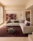Divano ad angolo Vera 5 posti beige con gambe in legno massiccio di frassino finitura in noce 330 X 330 cm FSC Mix Credit