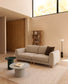 Divano Vera 3 posti beige con gambe in legno massiccio di frassino con finitura naturale 230 cm FSC Mix Credit