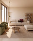 Poggiapiedi Vera beige con gambe in legno massiccio di frassino con finitura naturale 80 x 80 cm FSC Mix Credit
