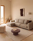 Divano Vera 4 posti con chaise longue destra marrone chiaro con gambe in legno massiccio di frassino con finitura naturale 322 cm FSC Mix Credit