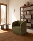 Poltrona Milare in ciniglia verde oliva 73 cm FSC 100%