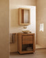 Mobiletto da bagno con specchio Kenta in legno massiccio di teak 50 x 70 cm