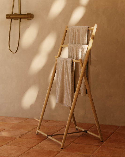 Portasciugamani Kenta in legno massiccio di teak 50 x 95 cm