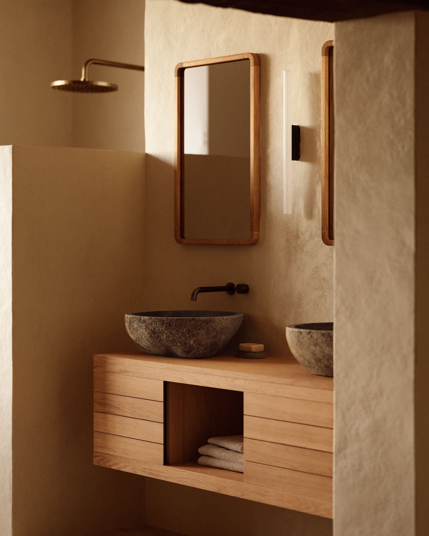 Mobile da bagno Yenit in legno massiccio di teak finitura naturale 120 x 45 cm